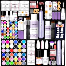 SAVILAND Acrylic Nail Kit with Everything: Acrylic Kit with Nail Drill Nail Kit Acrylic Set for Beginners Starter Acrylic Nail Set Full Acrylic Nail Supplies for Nail Extensions