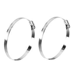 MIDELONG 6 Inch Duct Clamp, Stainless Steel Large Hose Clamp Adjustable Diameter 140-160mm Worm Drive Clamp for Plumbing Dryer Vent for Automotive Mechanical Agriculture Silver, Pack of 2