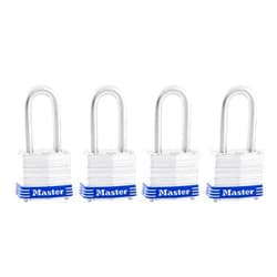 Master Lock 3QLF Outdoor Padlock with Key, 4 Pack Keyed-Alike,Silver