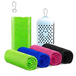 Finvizo 4 Pack Cooling Towels for Neck: Cool Towel Workout Sweat Towel for Sports Gym, Blue