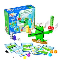hand2mind Numberblocks Blockzee Balance Activity Set, ﻿61 MathLink Cubes, Balance Scale, Educational Math Manipulatives, Numbers for Toddlers, Preschool Learning Activities, Birthday Gifts for Kids