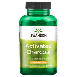 Swanson Activated Charcoal - Natural Supplement Supporting Healthy Absorption - Helps w/Bloating & Maintaining Bowel Regularity - (120 Capsules, 520mg per Serving)