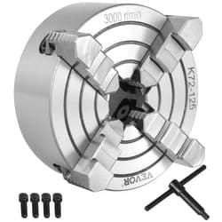 Vevor K72-125 Lathe Chuck 5 Inch 4-Jaw,Lathe Chuck Independent Reversible Jaw,Metal Lathe Chuck Turning Machine Accessories,for Lathes Machine - Amazon.com