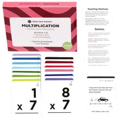 Think Tank Scholar Multiplication Flash Cards (150 Facts) Times Tables Flashcards - All Facts 1-12 for Kids in 3rd, 4th, 5th, 6th Grade - 6 Math Games and Teaching Methods for Homeschool or Classroom