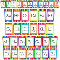 Gethelud Alphabet Bulletin Board Set, 37 PCS ABC Wall Decorations 26 Upper/Lower Case Letters plus 0-10 Numbers Small Posters for Preschool, Kindergarten Classroom Playroom Bedroom Decorations for Students