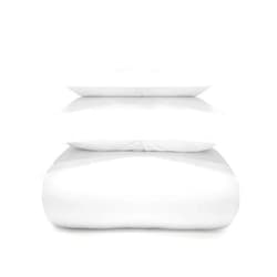 Jennifer Adams 400 Thread Count 3 Piece Cotton Sateen Duvet Cover and Sham Set (Queen/Full, White)