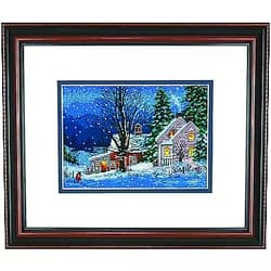 Dimensions Gold Collection Counted Cross Stitch 'Quiet Night' Winter Cross Stitch Kit, 18 Count Navy Aida, 7'' x 5''