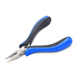 AAProTools Chain-Nose Pliers and Ergonomic Grip, Jewelry Making Supplies (Blue + Black Handle)