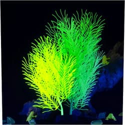 LPFLASAT Big-Yellow Aquarium Decor Artificial Plant Glowing Aquatic Plants Silicone Ornament for Fish Tank Landscape Decoration Betta Fish Tank Decor (1 Count)