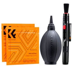 K&F Concept 4-in-1 Camera Cleaning Kit with Lens Brush Pen, Rocket Air Blower, Microfiber Cleaning Cloth, Lens Cleaner Kit for Canon Nikon Pentax Sony DSLR Cameras Cleaning Tool Accessories