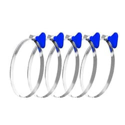POWERTEC 70250 6 Inch Key Hose Clamp, Thumb Screw Key Adjustable Stainless Steel Hose Clamps for Dust Collection, Dust Collector and Dryer Vent Hose, Pipe Clamp, RV Clamp, Worm Gear Clamp, 5 pack