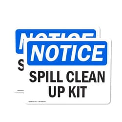 SignMission (2 Pack) Spill Clean Up Kit OSHA Notice Sign 14 Inch X 10 Inch Vinyl Label Decal Sticker Weather Resistant, UV Protected for Workplace, Business, and Construction Site, Made in the USA