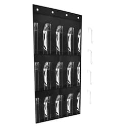 Tookie Over Door Water Bottle Holder, 12 Pockets 40 oz, Black, Hanging Pantry Over The Door Cup Holder, Clear Water Bottle Storage Rack for Cabinet Closet Bedroom