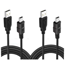 BATSOEASY 2 Pack 10ft PS3 Controller Charging Cable, USB 2.0 Type A to Mini B Cable Sync Cord for Sony PlayStation 3 / PS3 Slim/PS Move Controllers, Cell Phones, Digital Cameras, TI-84 Plus CE etc