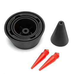 AutoLine Pro Cone and Plugs 2-in-1 Adapters | for Automotive Smoke Machine Leak Testing | Cone & Cap Plugs Function | CarbonNitrile™ | This Product is Patented.
