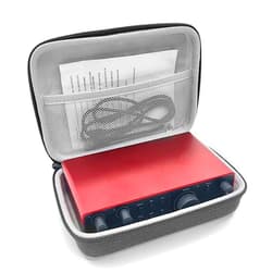 Musiin Premium Velvet Hard Case Compatible with Focusrite Scarlett 2i2 case 4th Gen Audio Interface cover, Hard Shell Protective Travel Carrying Bag (Grey)