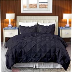 EASYCOT Pinch Pleated Pintuck Pillowshams. Luxuriously Soft 100% Cotton with Textured Pintuck Pleats and Corner Ties (Standard Shams,Dark Gray)