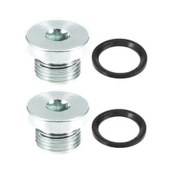 X AUTOHAUX 2 Pcs M18x1.5 Steel Engine Oil Drain Plug Screw for BMW 545i 550i 650i 750i 760i X5 X6 E60 E63 for Mazda 3 5 6 CX-5 CX-7 RX-8 Silver Tone