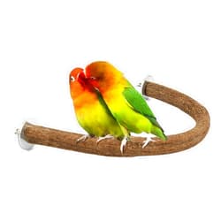 RYPET Parrot Bird Natural Wood Stand Perch Swing, U Shape