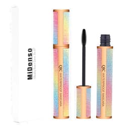 MiDenso 4D Lash Mascara Silk Fiber Eyelash Mascara Waterproof Thicker Longer Voluminous Eyelashes Makeup Long Lasting with Hypoallergenic Ingredients Non-toxic and Natural (Champagne Gold)