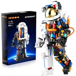 HOGOKIDS Astronaut Space Building Set - 896 PCS Space Building Blocks Toys with Display Stand & Two Helmets | Astronaut Collection for Adults, Valentines Birthday Gift for Kids Boys Aged 8 9 10 11 12+