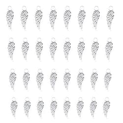 Ruwado 50 Pcs Angel Wings Charms Metal Feather Small Cute Vintage Pendants for Jewelry Making Kits Necklace Bracelet DIY Supplies Accessories Keychain Earring Bookmark Home Decoration