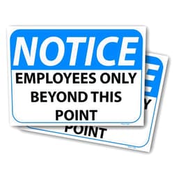 Wrapco (2 pack) Notice Employees Only Beyond This Point Sign 7