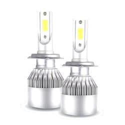 LLII 2PCS H7 LED Headlight Bulb, H7/H11/9005 Car C6 LED Fog Light Replacement, 6000K 3800LM 36W Super Bright High Low Beam Headlamp Bulbs(White)