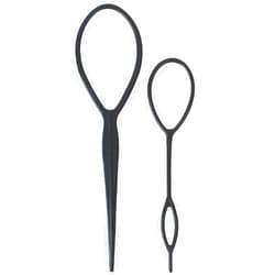 Jorzer Horsetail Hair Knitting Tool Horsetail Hair Knitting Hair Tail Braider Tools Plastic Resin Black Hair Fasteners for Women Girls 2PCS.