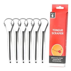 VIWIK 6 Pack Tongue Scraper for Adults, 100% Stainless Steel, Tongue Scrubber, Easy to Use, Tongue Cleaner for Oral Care & Hygiene, Reduce Bad Breath