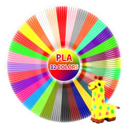 3Dgenius 32 Colors 3D Pen Filament 1.75mm PLA, Each Color 20 Feet, Total 640 Feet 3D Pen Filament Refills 3D Printing Pen Refills with High-Precision Diameter Not Compatible with 3Doodler Pen