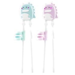 PandaEar 2 Pairs Kid Chopsticks, Dinosaur Children Learning Practice Chopsticks for Beginners Toddler