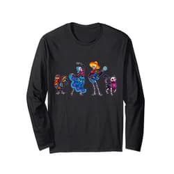Día de Muertos Tradición Festividad Gifts DIMMERCH Dancing Catrina & Mariachi Musician Camiseta Day of the Dead Long Sleeve T-Shirt