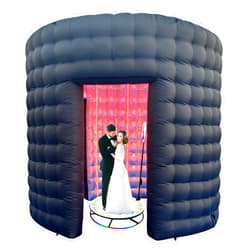 SAYOK 10ft Diameter Round Inflatable LED 360 Photo Booth Enclosure with LED Lights & Blower, 360 Photo Booth Backdrop for Wedding, Party, Birthday, Exhibition