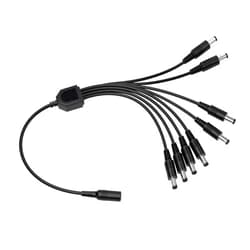 ZOSI DC 1 Female to 8 Male Output Power Splitter Cable Y Adapter For CCTV Accessories Black
