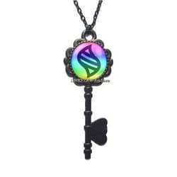 LWRYZAW Mega stone pendant, mega stone Key Necklace mega stone jewelry mega stone Key Necklace,Glass dome Pendant, gift for Her Him,M258