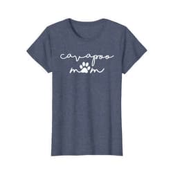 GO WITH THE PAW Cavapoo Mom with Dog Pawprint for Human Fur Mama T-Shirt