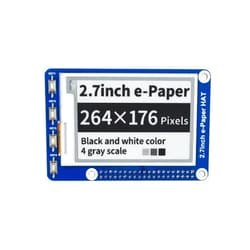 waveshare 2.7inch E-Ink Display HAT Compatible with Raspberry Pi 4B/3B+/3B/2B/B+/A+/Zero/Zero W/WH/Zero 2W Series Boards 264x176 Resolution SPI Interface