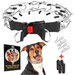 PET JETT Prong Collar for Dogs - No Pull Choke Collar for Dogs, Pinch Collar for Dogs, Adjustable Quick Release Dog Training Collar for Small, Medium, Large Breed Sizes - Stainless Steel Metal Dog Choker Chain