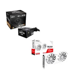 ASRock AMD Radeon RX 6600 Challenger White 8GB GDDR6 128-bit Grahipcs Card and 80+ Bronze Power Supply 550W ATX 2.52