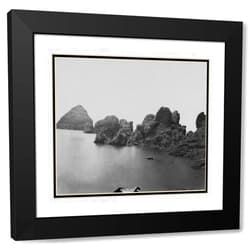 ArtDirect Pyramid and domes-Pyramid Lake-Nevada 18x15 Black Modern Wood Framed with Double Matting Museum Art Print by OSullivan, Timothy H