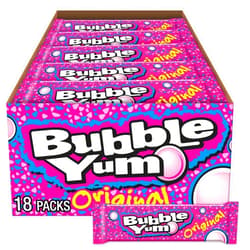 BUBBLE YUM Original Chewy, Bubble Gum Packs, 1.4 oz (18 Count)