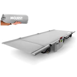Mojest Ultralight Camping Cot for Adults, Portable Folding Camping Bed, Supports 350 lbs - Lightweight for Travel, Camping, Hiking, Backpacking, Mountaineering, Light Gray