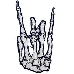 ZEGINs Punk Rock and Roll Skeleton Finger Heavy Metal Music Hand Symbol Sign Language Patch Embroidered Applique Badge Iron On Sew On Emblem