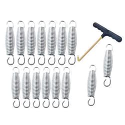 Hengle 4.0 Inch(100mm) Trampoline Springs Heavy Springs Stainless Steel Galvanized Springs (15Pcs) and 1T-Hook