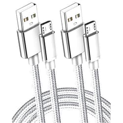 MYCKUU 2 Pack 6Ft Extra Long 2.4A Rapid Micro USB Cable Quick Fast Charging for Kindle fire Hd, Hdx, Samsung Galaxy S7 Edge/S6/S5,Note 5/4,LG G4,Motorola Moto E5 G5 Play,PS4 Controller,Android Phone Tablet