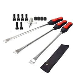 Dr.Roc 14.5 inch Perfect Leverage Tire Spoon Lever Iron Tool Kit Motorcycle Dirt Bike Lawn Mower Professional Tire Changing Tool with Durable Bag 3 PCS Tire Spoons with Tire Valve Stem TR412 TR413 3PCS