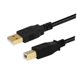 Monoprice USB-A Male to USB-B Male 2.0 Cable - 28/24AWG, Shielded, Gold Plated, 15 Feet, Black