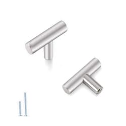 Probrico (5 Pack Brushed Nickel Single Hole Cabinet Knobs, Stainless Steel T Bar Cabinet Handles, Modern Drawer Pulls, 2 inch Length