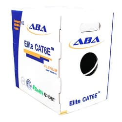 Infinity Cable Products Elite Cat6e Plenum Cable 600MHz, 1000ft, 23AWG, UTP, Solid Pure Copper, UL Listed, UL-LP Certification, High Performance PoE, w/Spline-Noise Reducing, Easy Pull - Reelex II Box, Bulk Ethernet, White